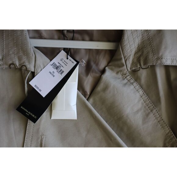 Banana Republic 569732-00 Women Petite Sz XL Tan Classic Twill Trench Coat - Picture 8 of 16